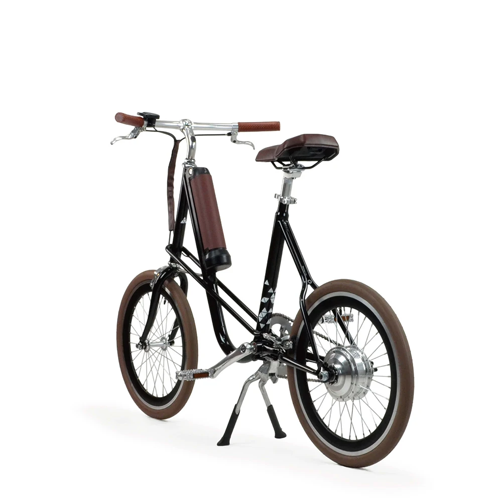 single speed power assist miniu classic black electric city bike Made in Taiwan pedelec step through bicycle