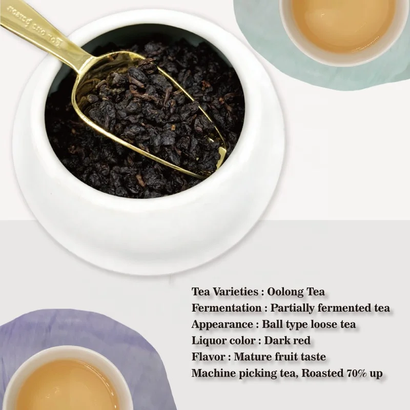 Hot Sale Tea Taiwan Dark Oolong Black Mature Fruit Taste High Quality Customized Package Accept