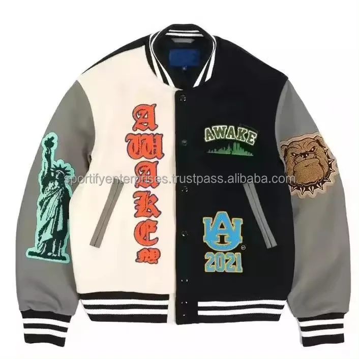 2024 Wholesale Men Varsity Jackets Letterman Jackets Custom Baseball Letterman Varsity Bomber Jacket