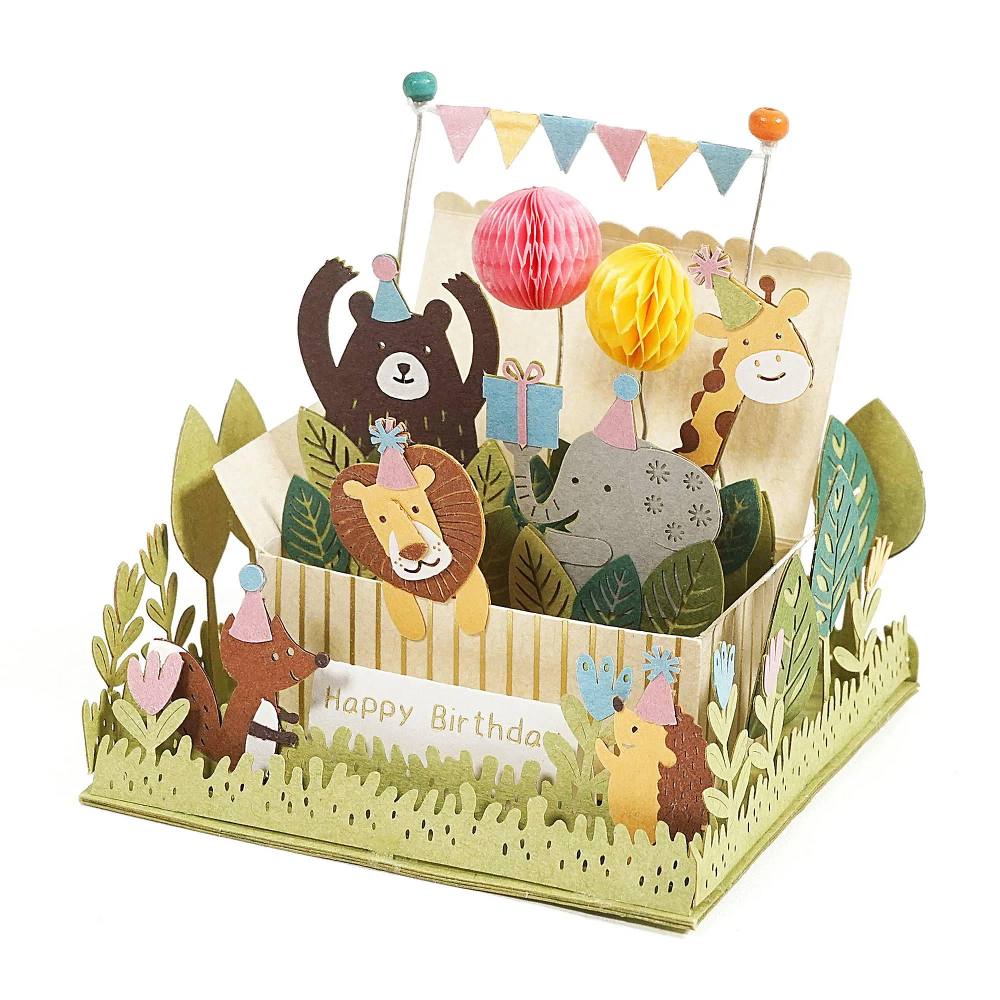 [4R] Handmade Animal Birthday Decoration Party DIY Miniature Paper Kit