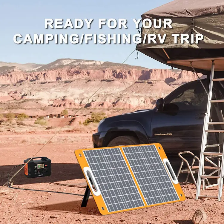 OEM Factory Waterproof Foldable Solar Panel Kit 100w 200w Portable Solar Panel Charger For 12V 24V Battery Power Station