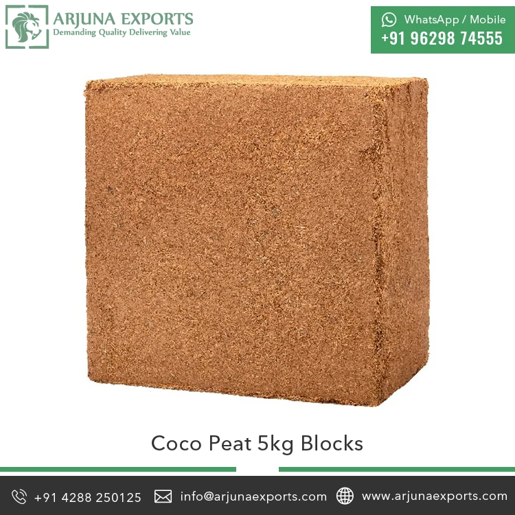 100% NATURAL BULK QUANTITY COCONUT COIR FIBER PITH BLOCK COCO PEAT BRICKS COCO PEAT 5KG BLOCK FOR AGRICULTURE