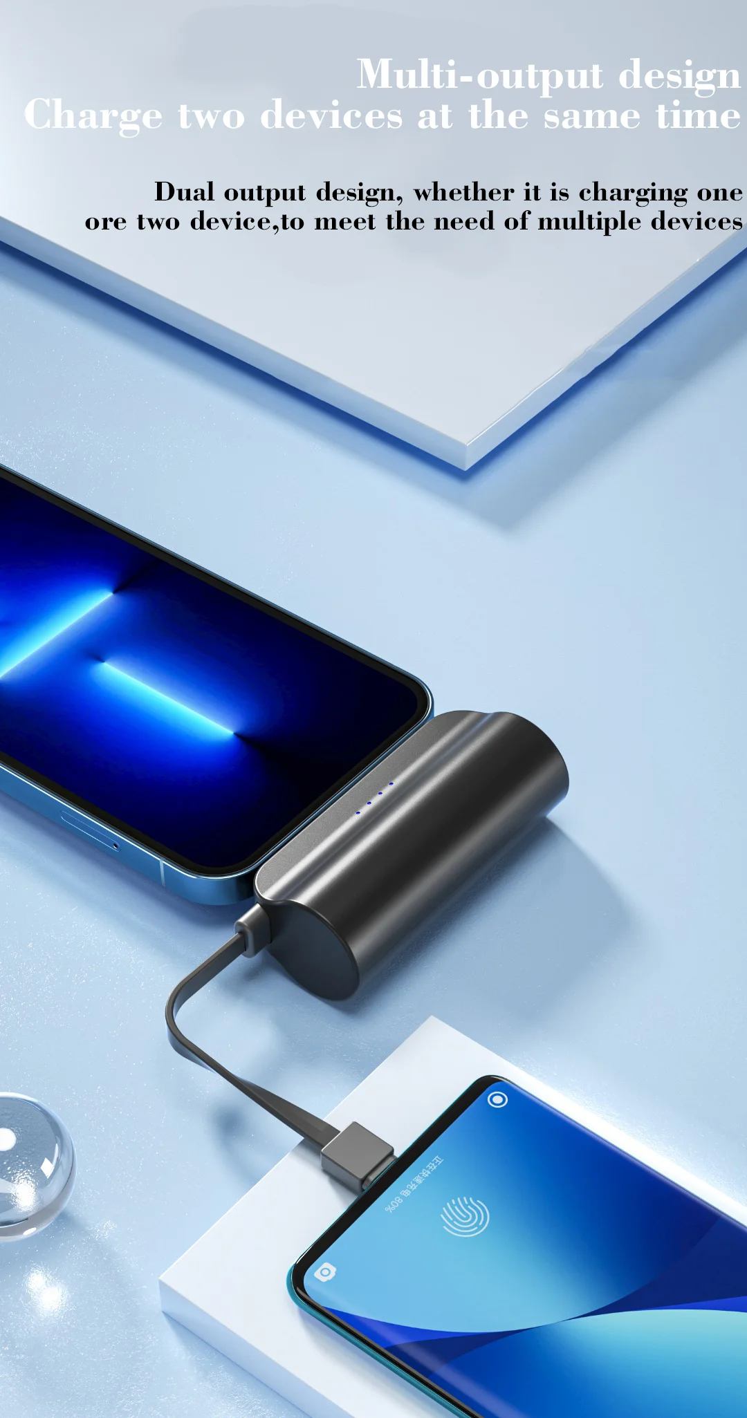 Best Quality cheap price 5000 mAh 5v2a with built-in line mini lipstick mobile power supply small portable capsule power bank