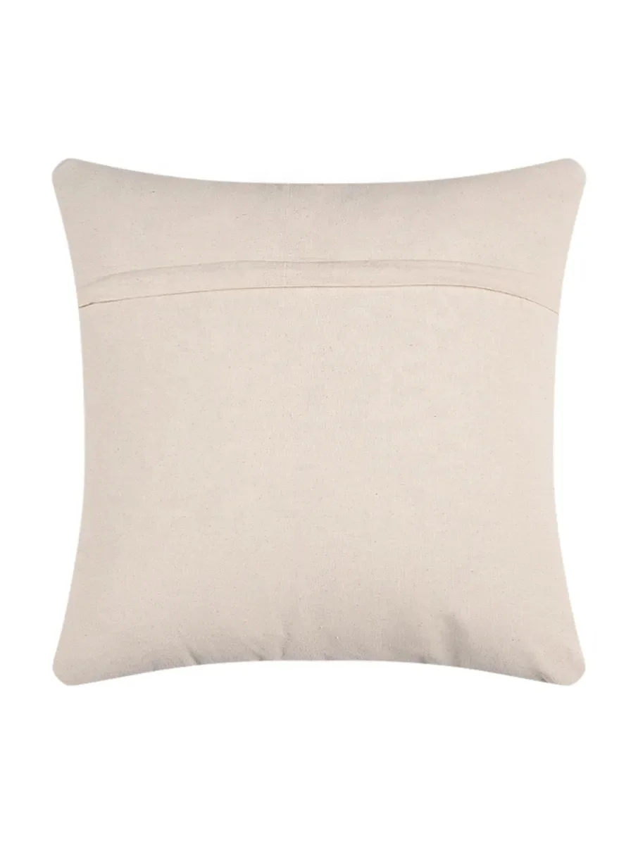 Luxury Customized LOGO Eco-friendly White Multi-color Hand Embroidered Living Room Hotel Cotton Cushion Boho Blank Pillow Cover