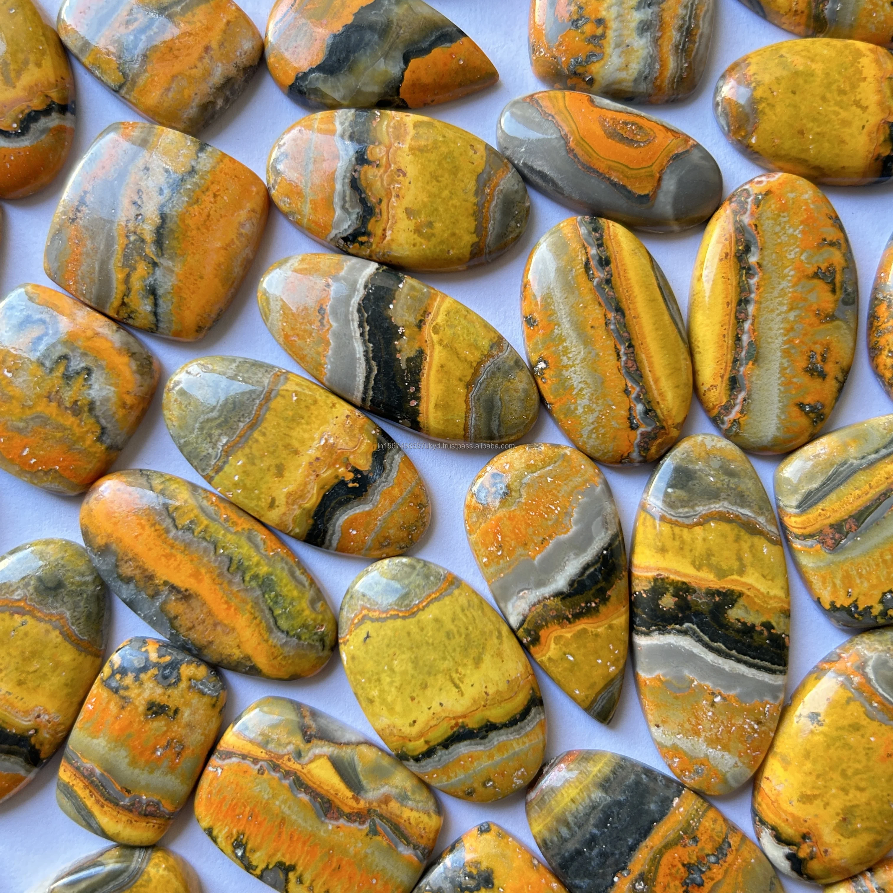 Top Quality Fee Size Multi Shape 100% Natural Bumble Bee Jasper Loose Gemstone Cabochon Healing Jewelry Gemstone Wholesale OEM
