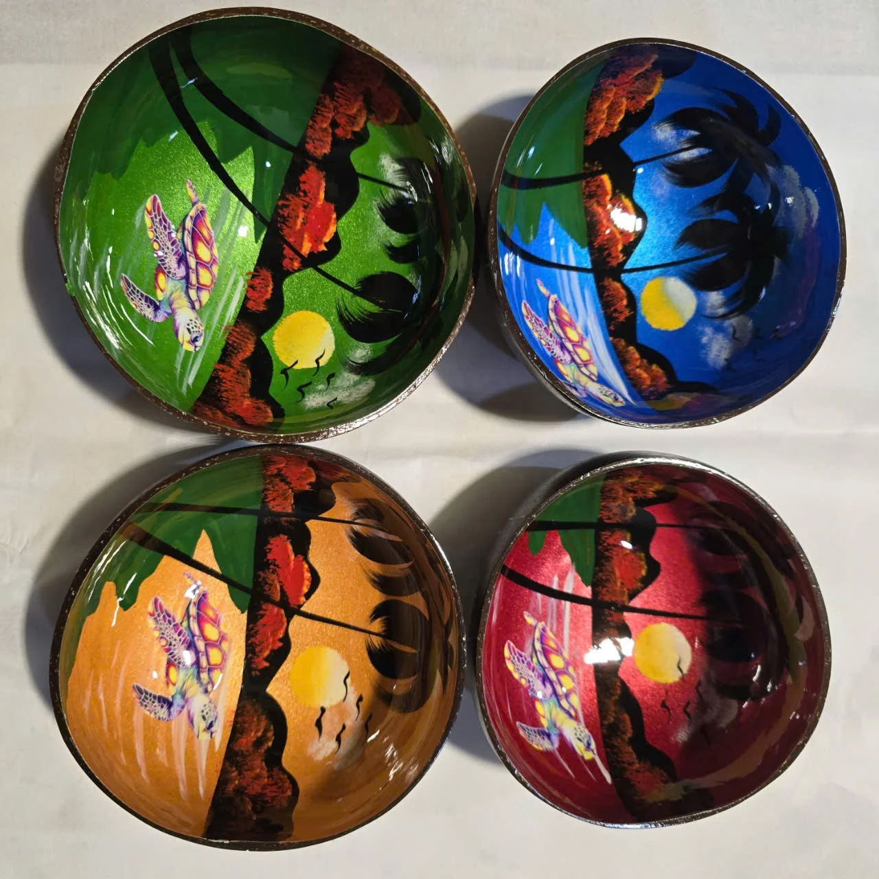 Premium Quality Coconut Bowl Multi-Design Painted Salad Bowl for Home & Restaurant Competitive Price