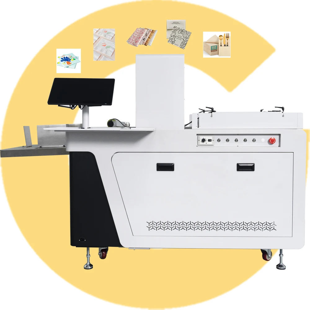 Giftec A3 Однопроходный принтер 600 мм ширина CMYK высокоскоростная картонная печатная машина для крафт-картона гофрированного картона