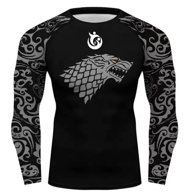 Wholesale OEM Custom Made Jiu Jitsu Rash Guards Full/Short Sleeves Man One Piece Swim Mma Rashguard Printing T-shirt