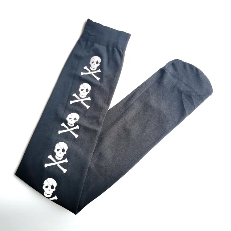 Haiwin Party Halloween Skull Over the Knee Tight High Socks Black Stockings for Sale