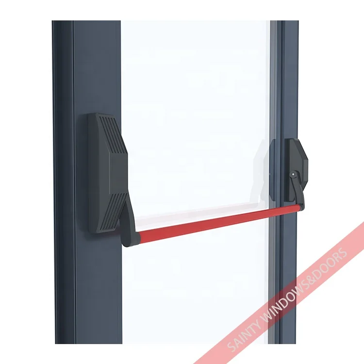 Aluminum door public door with digital lock and panic bar villa exterior front smart door