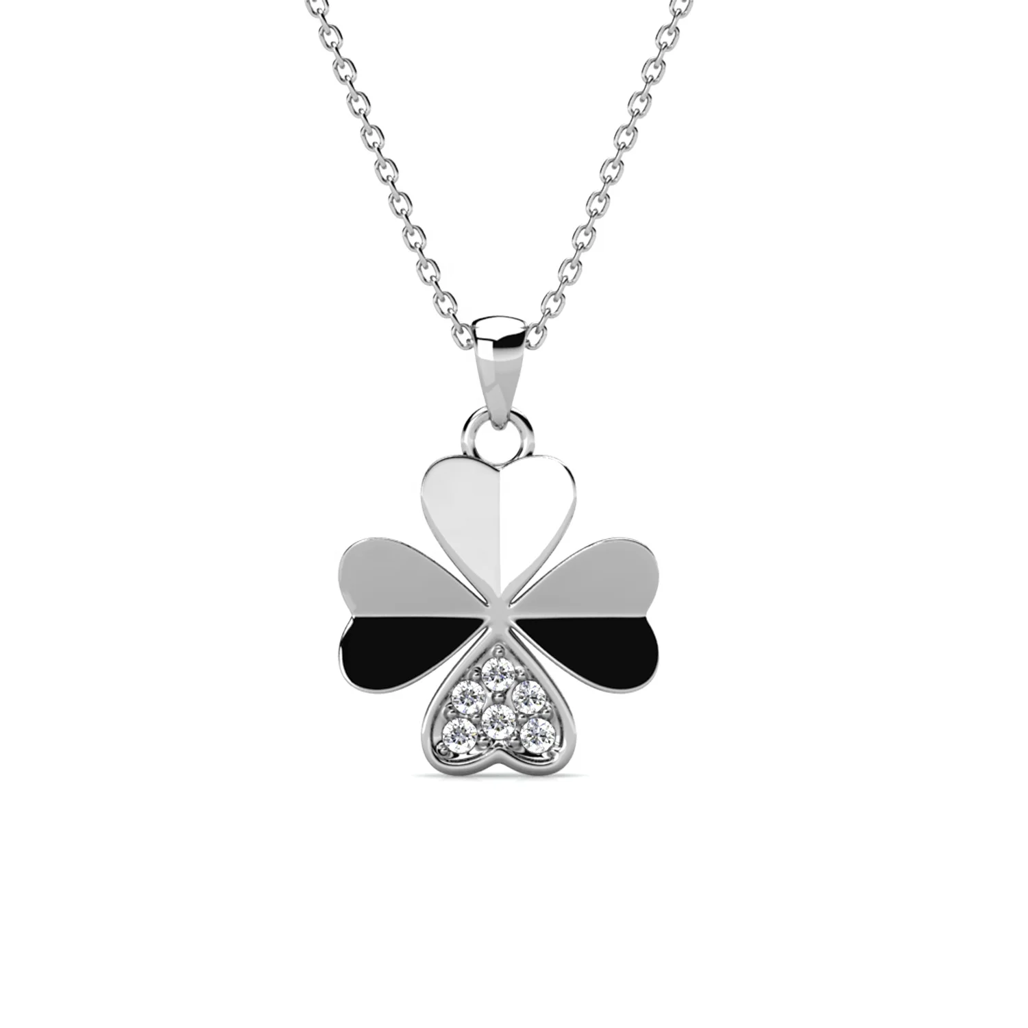 Premium Austrian Crystal Women Accessories Jewelry Lucky For Leaf Clover Petal Pendant FREE Necklace Chain Destiny Jewellery