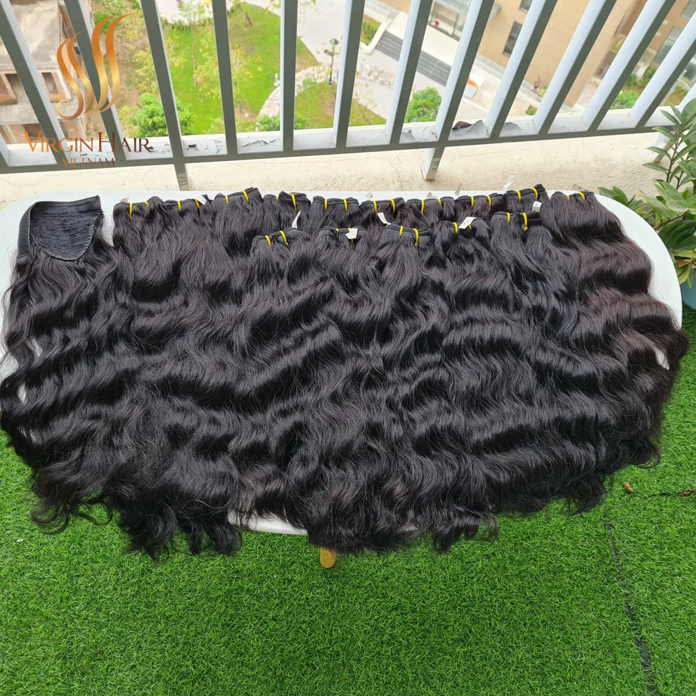 [NATURAL WAVE VIETNAMESE HAIR] High Quality 100% Cuticle Aligned Human Hair Wholesale Price Raw Wavy Unprocessed Hair