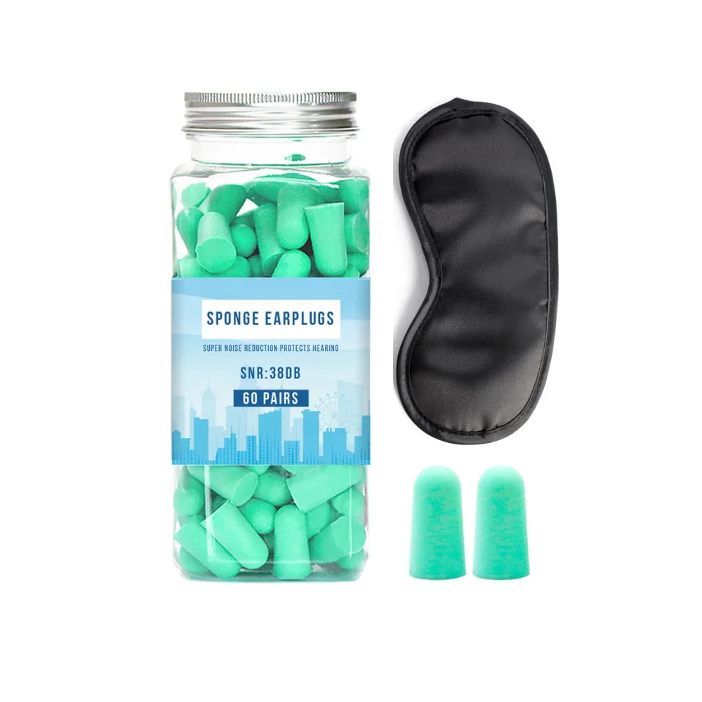 60 пар, ушные вкладыши из пены 38dB с пластиковым корпусом и логотипом на заказ
