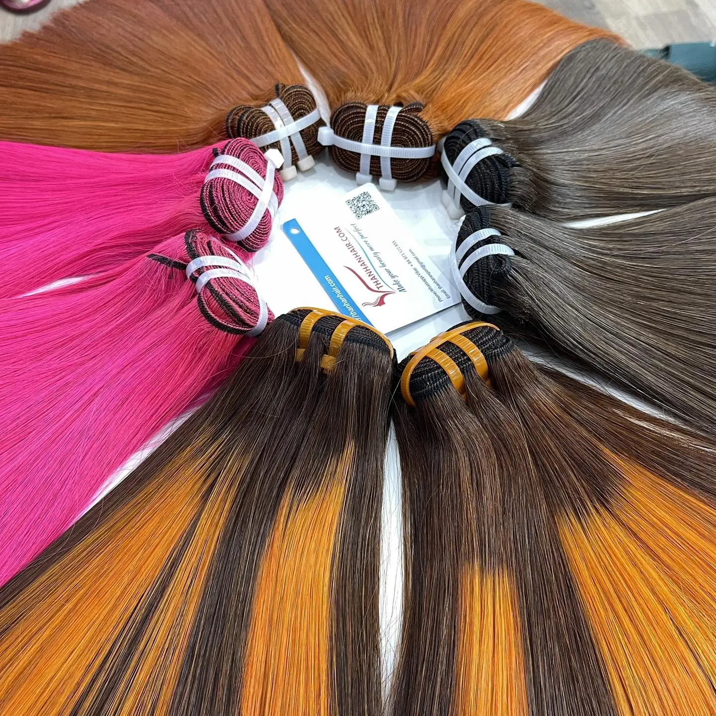 Sale Off At Wholesale Price Bonestraight Bundles Weft Thanh An Supplier Genius Weft Hair Extensions Ready to ship No Shedding