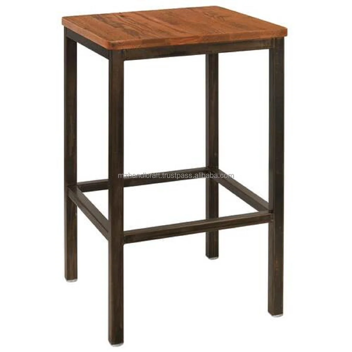 Wooden top stool home decorative stool with metal stand other home decor accessories