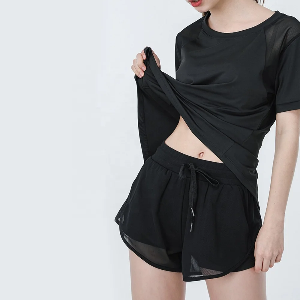 MENGMUGE Wholesale Ladies Clothing Half Sleeve White Blouse Panel Shirts Loose Top Tunics Blouse Flare Sleeve Mesh Women Summer