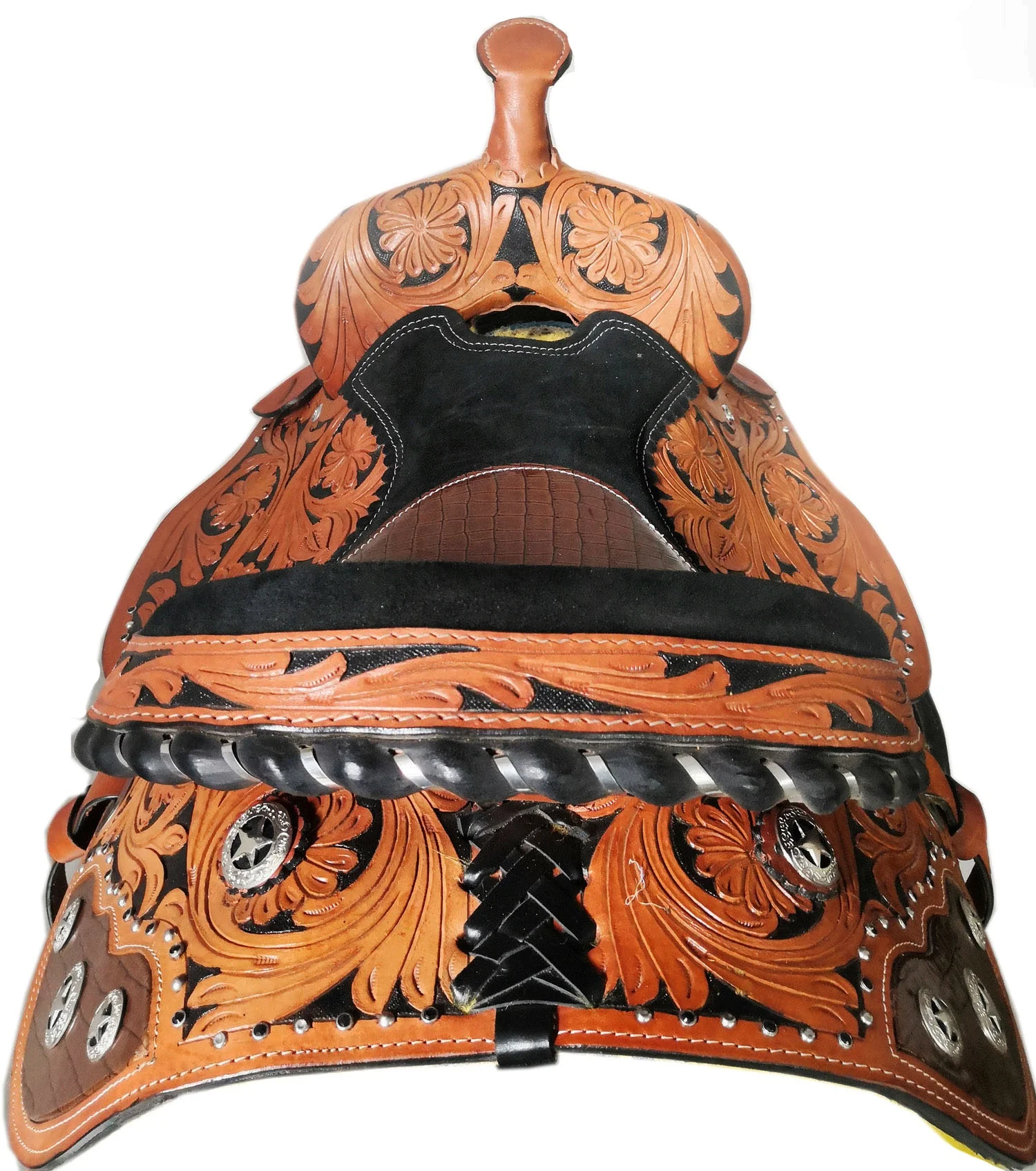 Best Selling American Leather Western Trail Barrel Saddle Western English Horse Saddle  Harness Equestrian