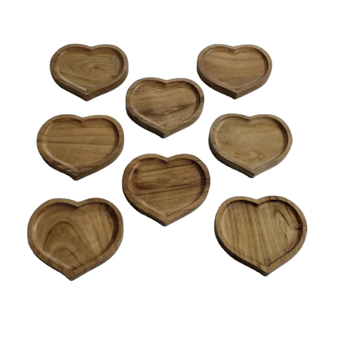Wholesale Antique Factory Heart shape Wooden tray candle platter dessert plates wooden serving tray manufacturer lametierartz