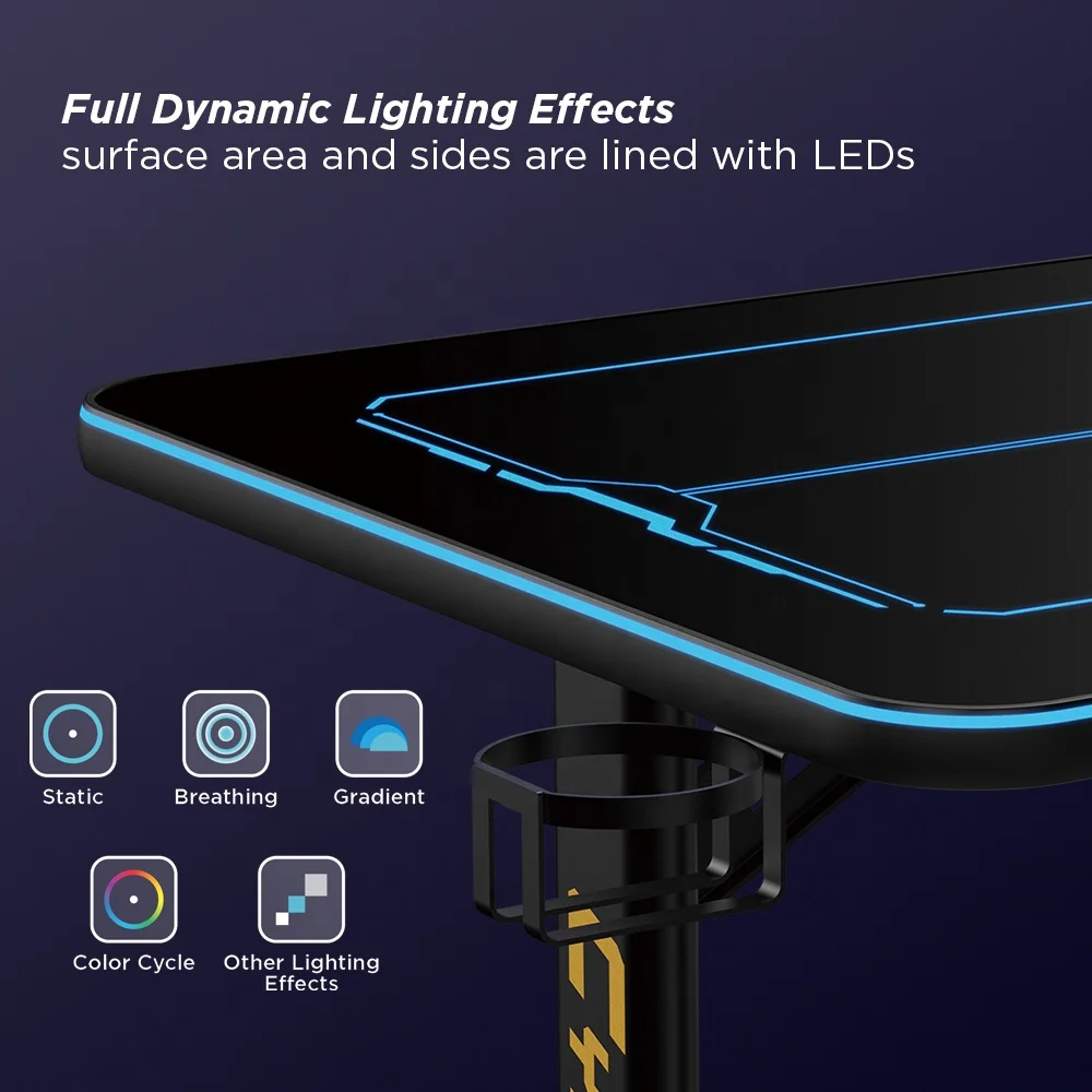 BLD02-126 Gaming Desk Custom Original Design Computer Table Wholesale Ergonomic Black Gaming Game Desk for Computer PC