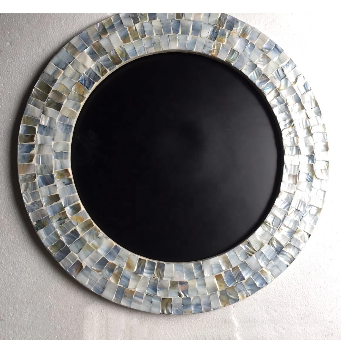 High quality new design round Mother of Pearl inlay wall mirror made in Vietnam