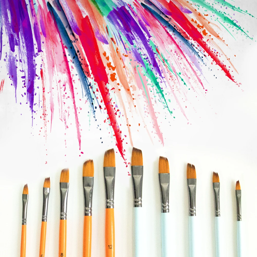 Professional Painting Brushes 5pcs Set Wooden Handle Art Brush Watercolor Acrylic Oil Painting  Artist Brushes