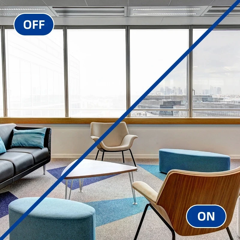 PDLC Intelligent Smart Glass Film 82% 83% 84% 88% 92% 94% Transmittance for Rooms Offices Bathroom