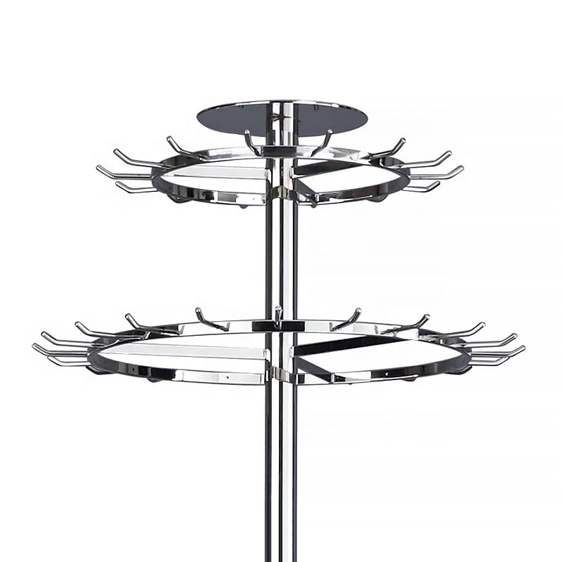 Stainless Rotating rack belt display stand hair extension holder for Hair Salon