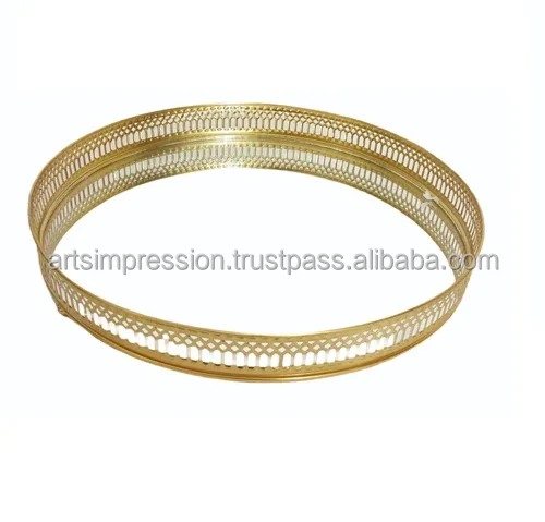 Excellent quality shiny gold polished tray etching design with fine quality aluminium iron material Hot Sale low price good item