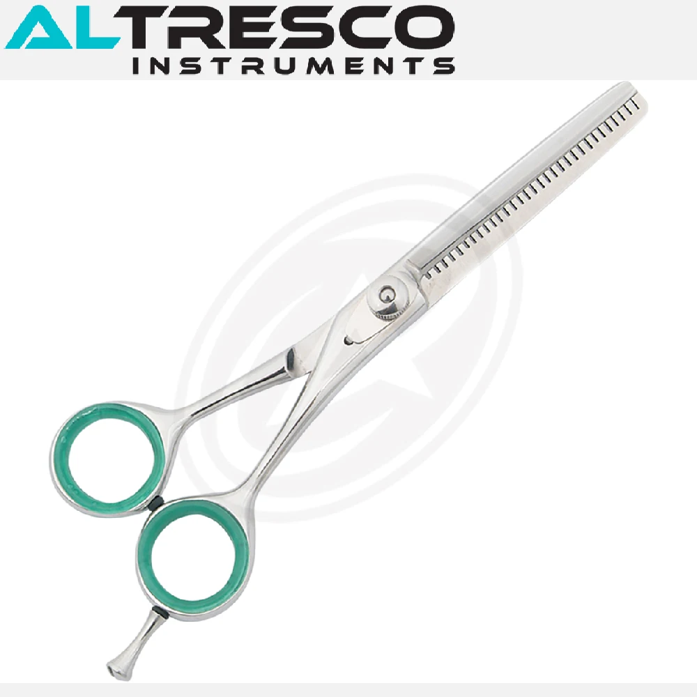 Stainless Steel Thinning Shears (Removable Finger Rest) Upper Blade Teeth (32) Lower Blade (Convex Edge)