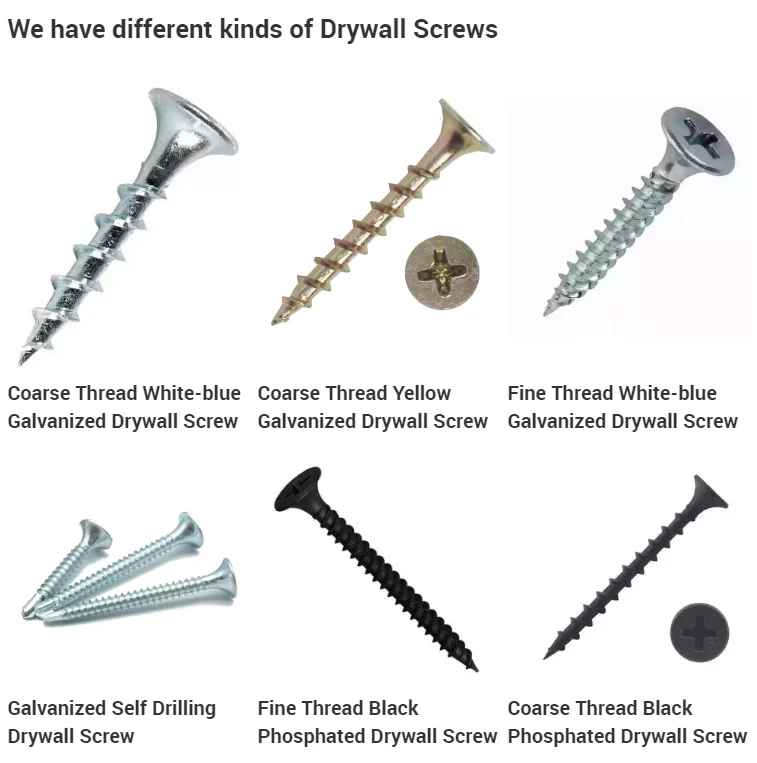 #8Hardened Bugle Head Black Phosphating Drywall Screw Fine thread Flat head  MDF screw