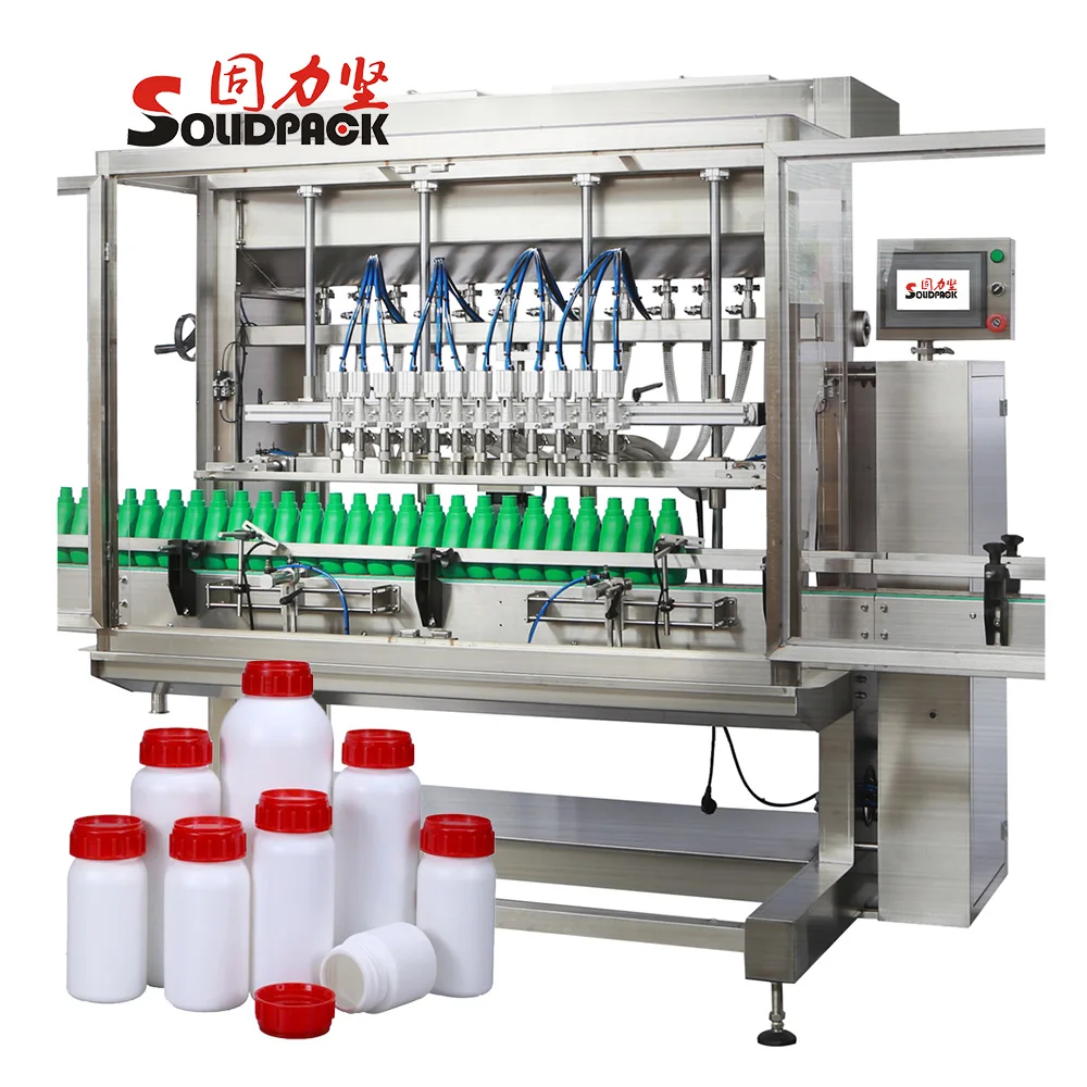 Solidpack new product hot sale Automatic gravity 10 heads liquid fertilizer filling machine Manufacturer