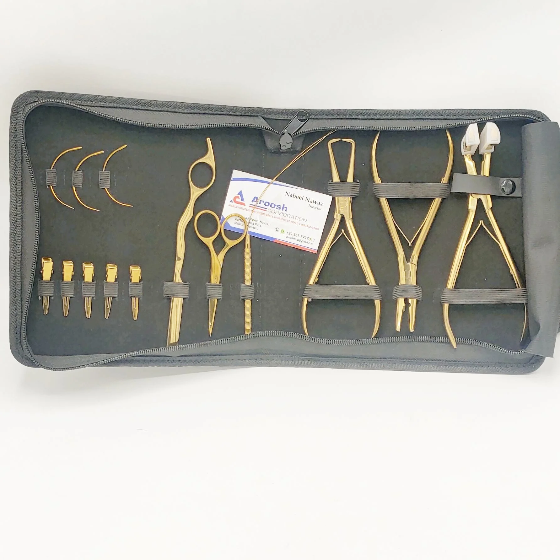 Набор инструментов для наращивания волос плазменные плоскогубцы из нержавеющей стали золотого цвета с бритвой петлей ножницами зажимами