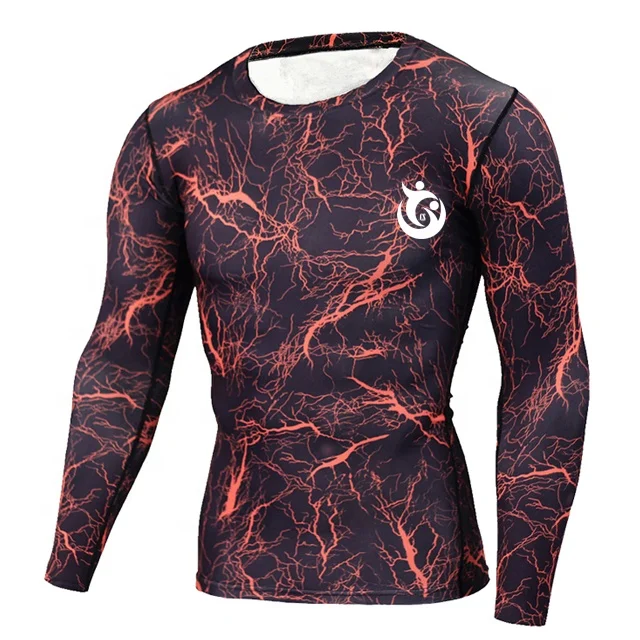 Wholesale OEM Custom Made Jiu Jitsu Rash Guards Full/Short Sleeves Man One Piece Swim Mma Rashguard Printing T-shirt