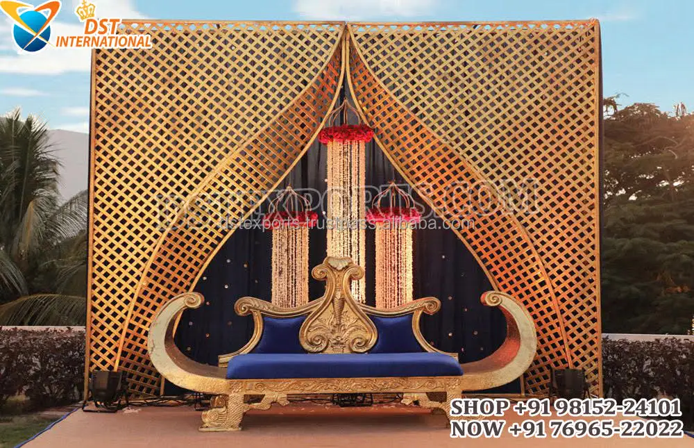 Moroccan Mehndi Night Stage Laser Cut Frames Arabian Style Hot Sale Wedding Backdrop Stand Muslim Wedding Laser Cut Metal Panels