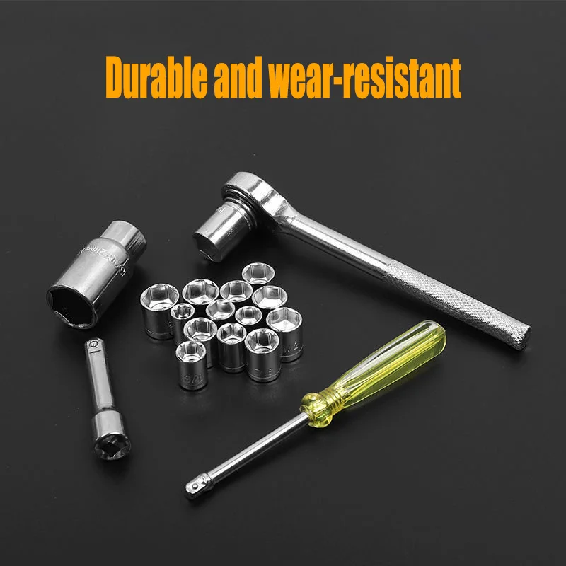 40PCS Combination Hardware Tool Set Repair Tool Box Kit Spanner Chrome Socket Tool Set
