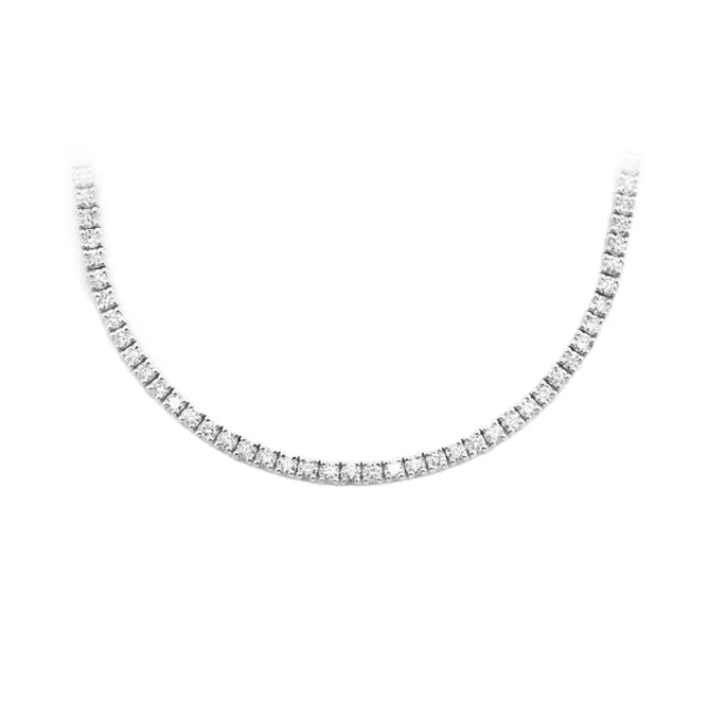 4 Pt Round Diamond Tennis Chain Single Raw Diamond Tennis Necklace Gold Rose for Men & Women White Yellow Custom Packing Natural