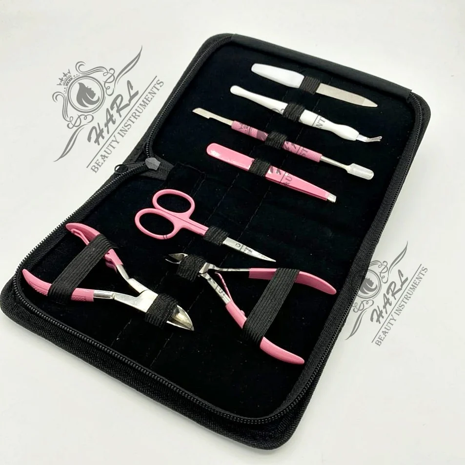 pink color nails accessories manicure set Beauty Care Kit with High Quality Manicure Pedicure Set private label nail supplies
