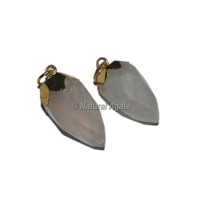 Crystal Quartz Natural Point Electroplated Necklace : Supplier of Electroplated Agate Pendants and Necklace