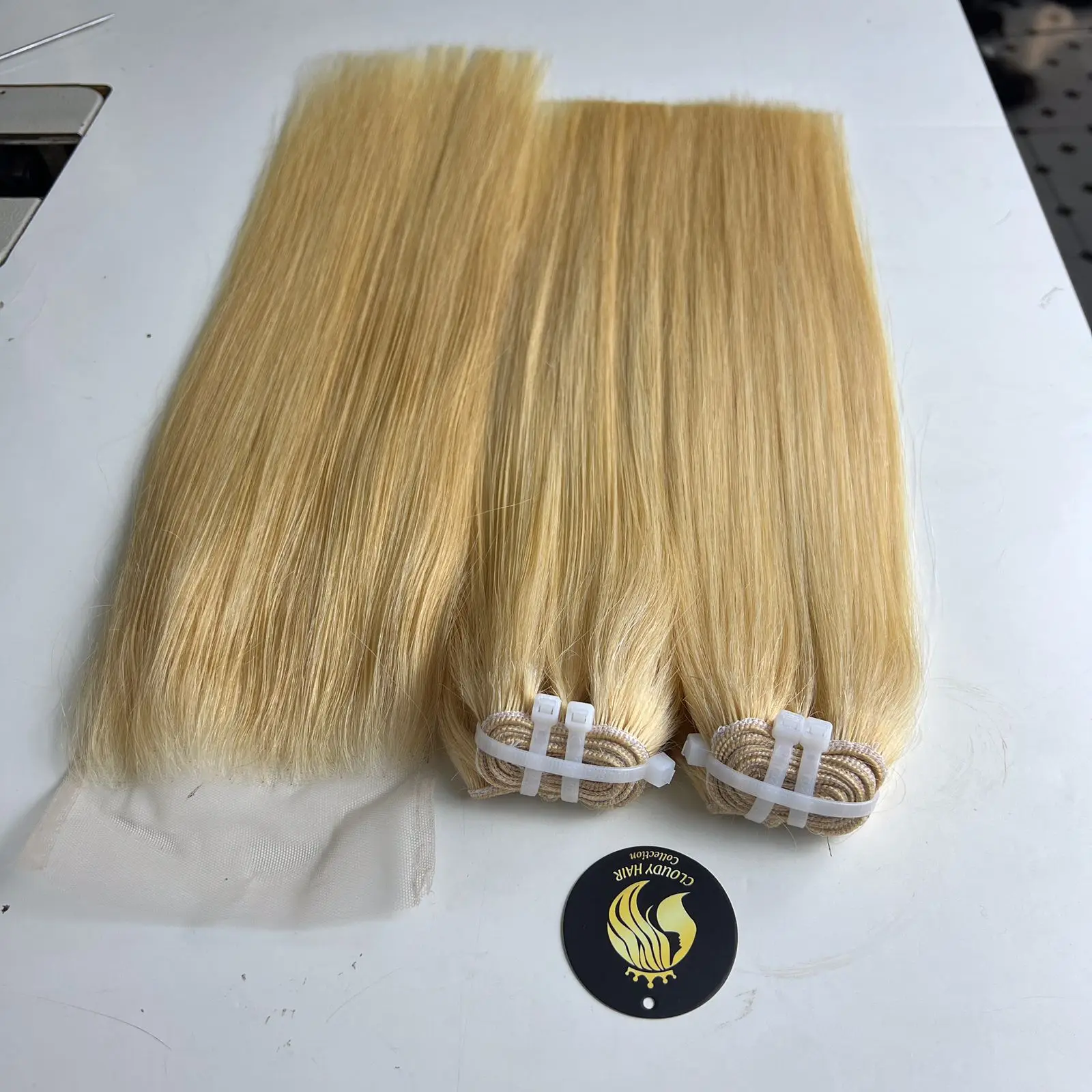 Vietnamese Full Cuticle Aligned Silky High Quality Raw Hair 613 Bone Straight Curly Weft Machine Double Drawn Bundle