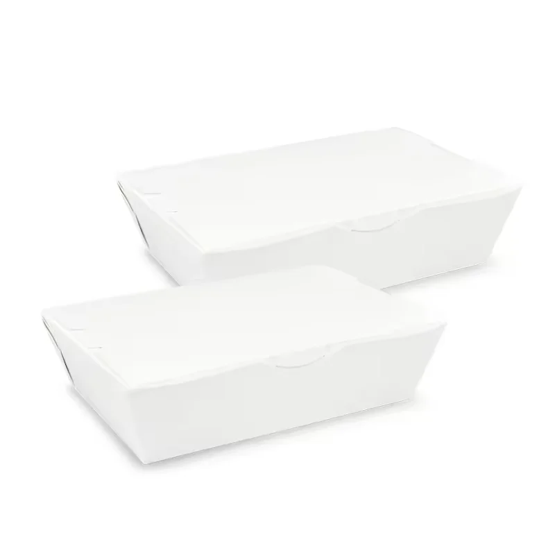 Упаковочный Ланч-бокс с принтом под заказ белая бумага маслостойкая пищевая упаковка на вынос для кафе и ресторанов быстрого питания