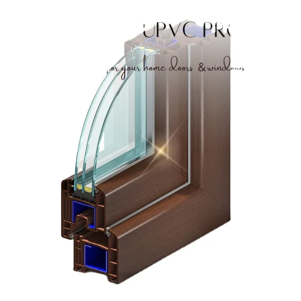Uv-protect Frame Round Soundproof Door Half Double Glazed Upvc Window Profile Anti-aging Rigid Anti-uv White Color Pvc Upvc