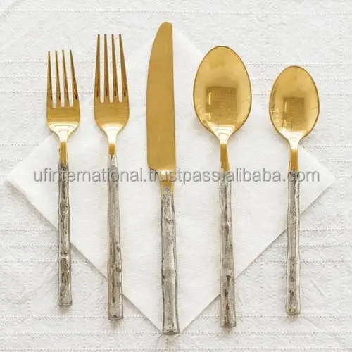 Латунная ложка с вилкой