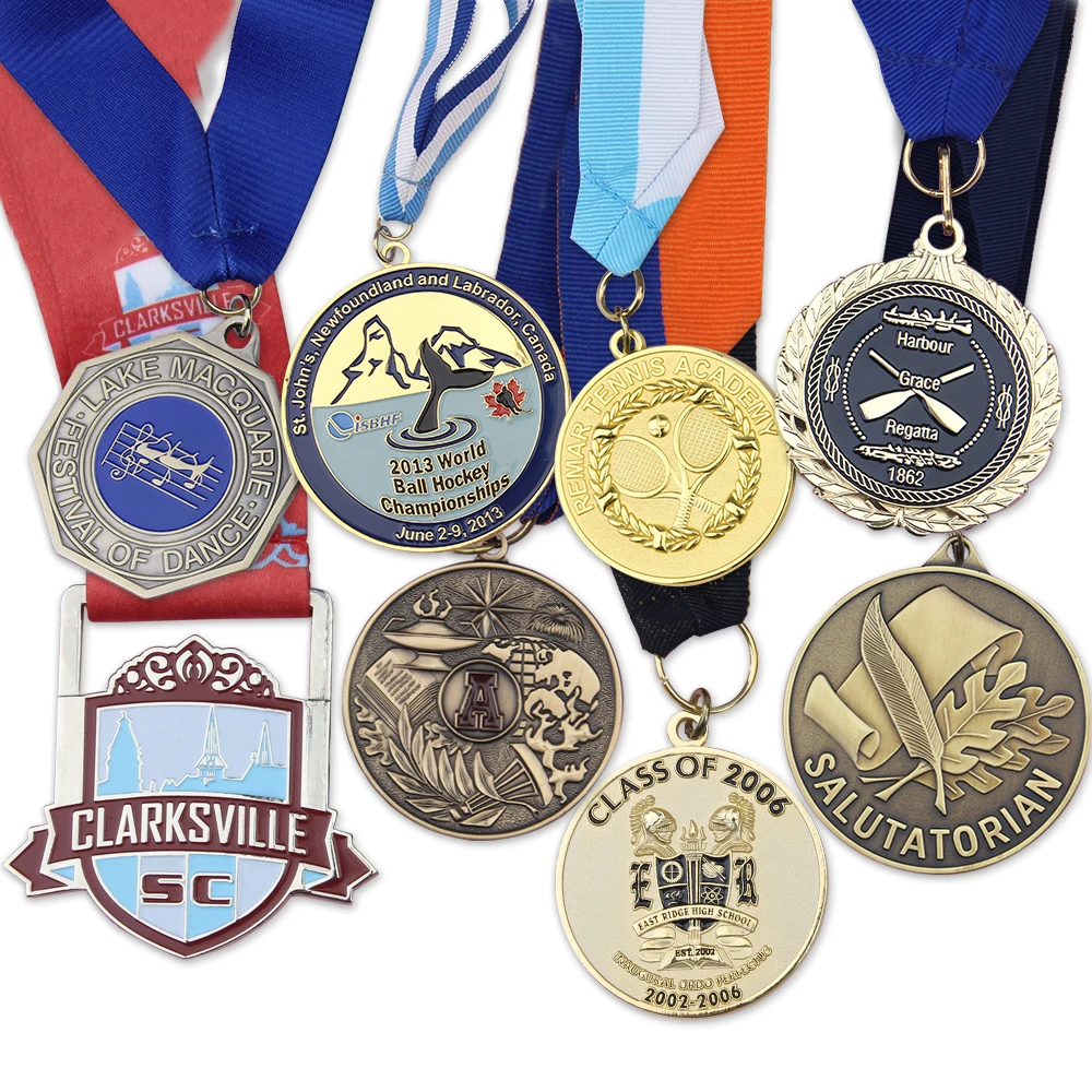 Customized Factory Price 3D Honor Award Medals Fabric Ribbons Sports Medals and Trophies