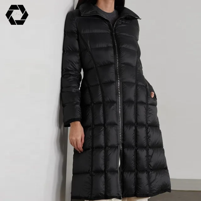 Черное Стеганое пальто-пуховик высокого качества ветрозащитные теплые классические женские пальто для дам (принимается оплата по PayPal)
