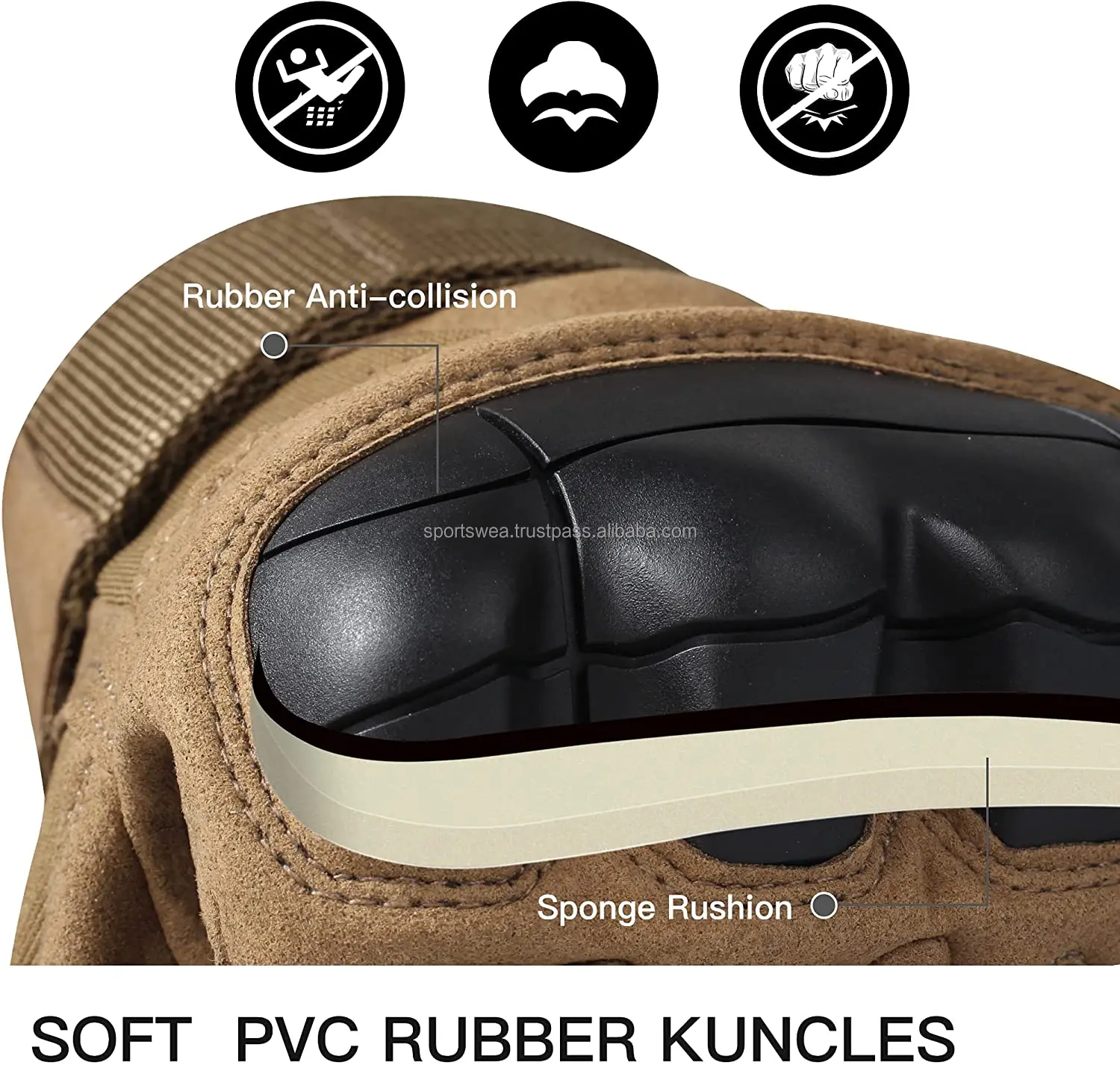 Half Finger Outdoor Gloves Finger less Gloves Coyote for Riding Cycling Motorcycle Driving