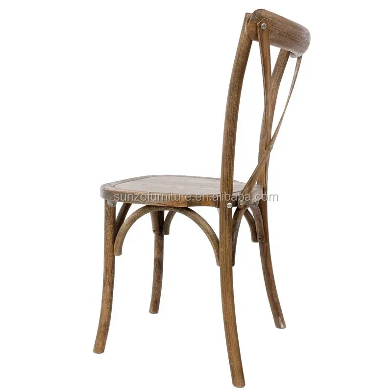 Wholesale Rental Rustic Cross Back Wood Chairs For Wedding Party Bentwood Chairs Banquet Furniture