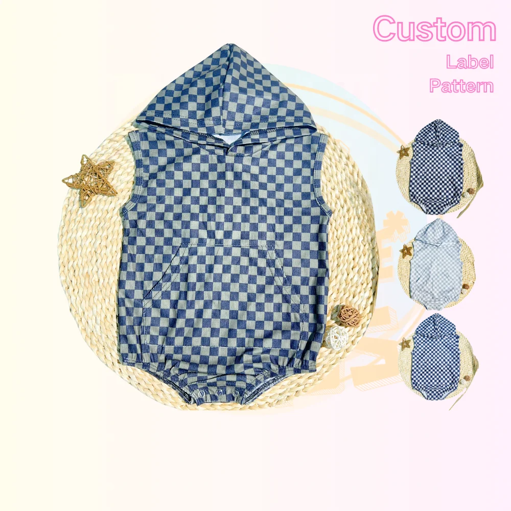 Waffle Newborn Baby Clothing Casual Summer Short Sleeve Jumpsuit Hot Online In China Baby Hooded Romper Tracksuit For Baby