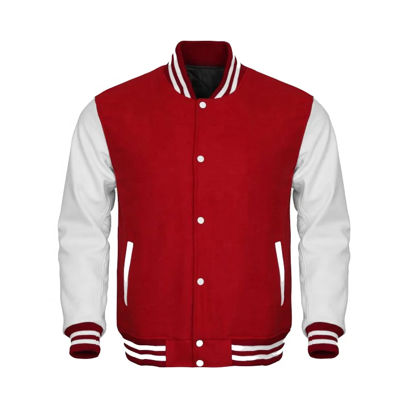 Мужская Повседневная зимняя куртка Letterman Varsity бейсбольные куртки для колледжа белая Зимняя шерстяная с кожаным рукавом
