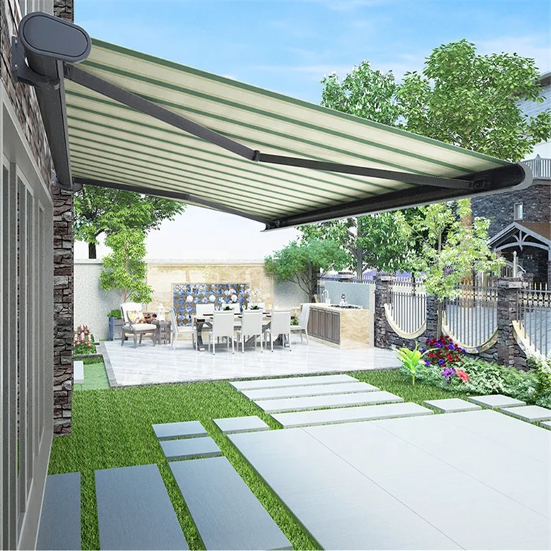Awning Restaurant Pergola Roof Waterproof Remote Control Detachable Outdoor Awning Tent With Retractable 2 Side Awning
