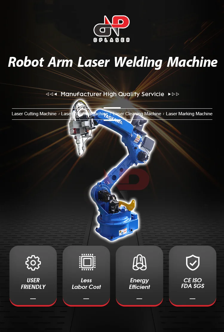 Yaskawa Servo Control 6 Axis Robotic Arm Stainless Steel Welder Automatic Fiber Laser Robot Welding Machine